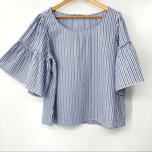 SEVEN Striped butterfly sleeve top Size extra large